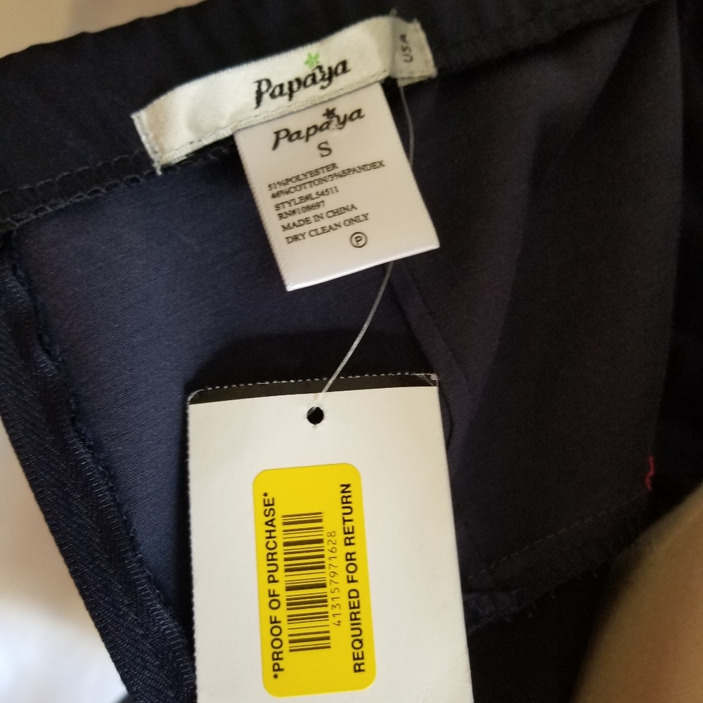 Papaya Navy Blue Strapless Satin Cocktail Dress S NWT - Picture 5 of 7